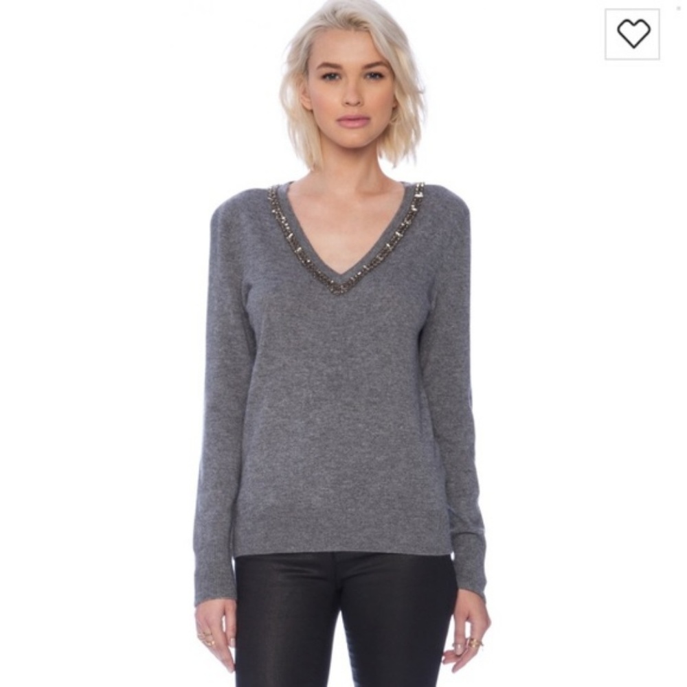 Equipment 'Cecile' embellished V-neck sweater